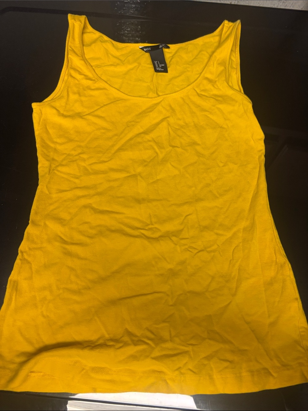 H&M Mustard Yellow Scoop Neck Tank Top